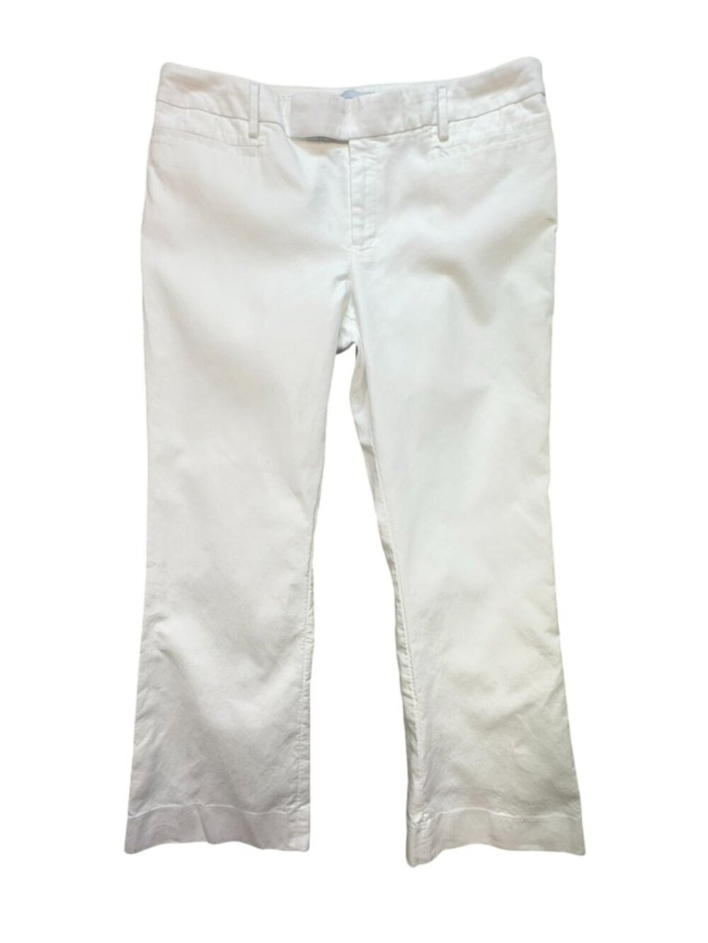 Gap Womens Modern Boot Pants Size 12R White Flat Front Casual Slim Pockets